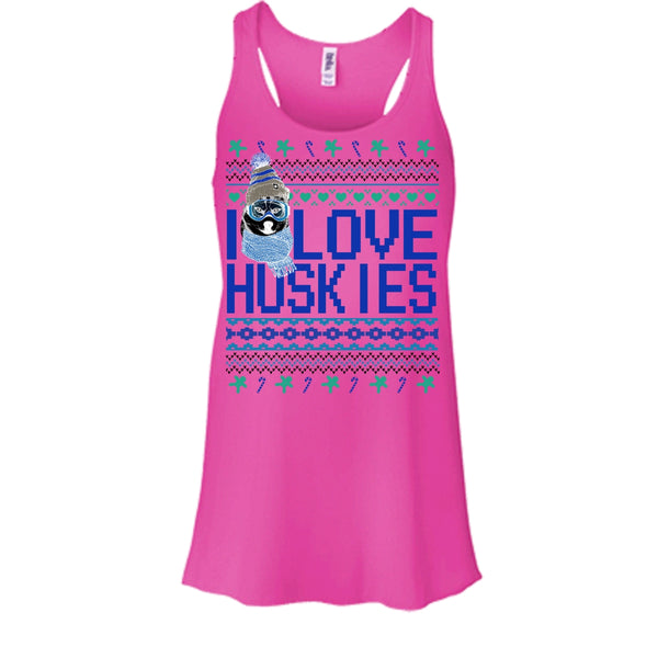 I Love Huskies T Shirt, Dog Merry Christmas T Shirt, Awesome t-shirts