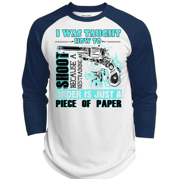 I Was Taught How To Shoot T Shirt, I Love Hunting T Shirt, Awesome T-Shirts  (Polyester Game Baseball Jersey)