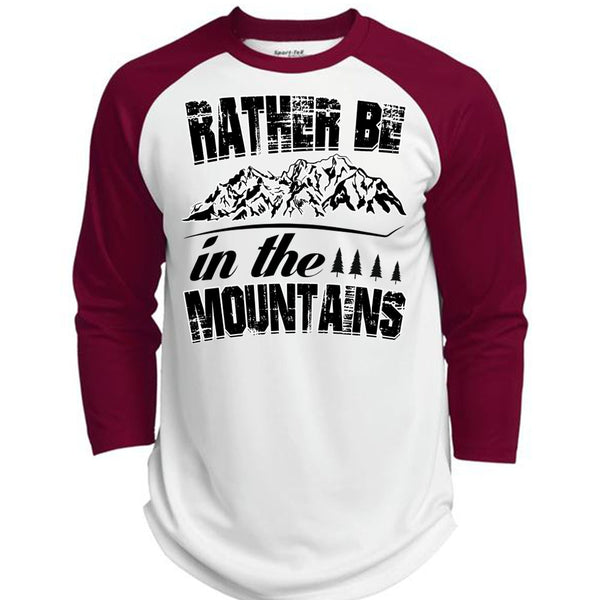 Rather Be In The Mountains T Shirt, I Love Mountain T Shirt, Awesome T-Shirts  (Polyester Game Baseball Jersey)
