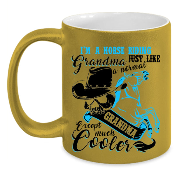 Cool Grandma Coffee Mug, I'm A Horse Riding Grandma Accent Mug
