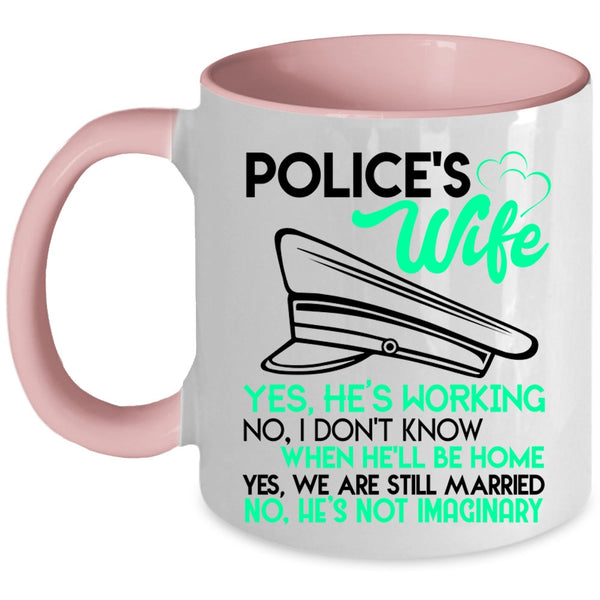 Cute Gift For Police's Wife Coffee Mug, Police's Wife Accent Mug