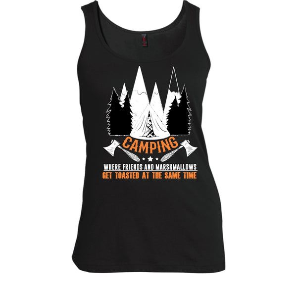 Camping T Shirt, Where Friends And Marshmalows Tank Top