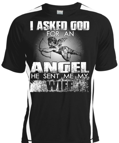 A black t-shirt with the shopify logo