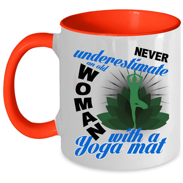 Awesome Grandma Coffee Mug, An Old Woman With A Yoga Mat Accent Mug
