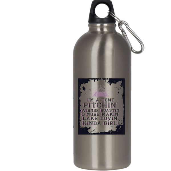 I'm A Tent Pitching 20 oz Stainless Steel Bottle,I Love Camping Outdoor Sports Water Bottle