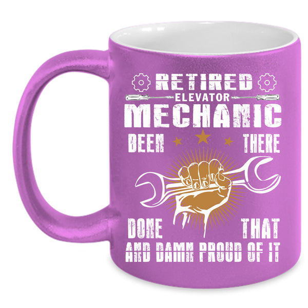 Retired Elevator Mechanic Coffee Mug, Cool Retirement Coffee Cup