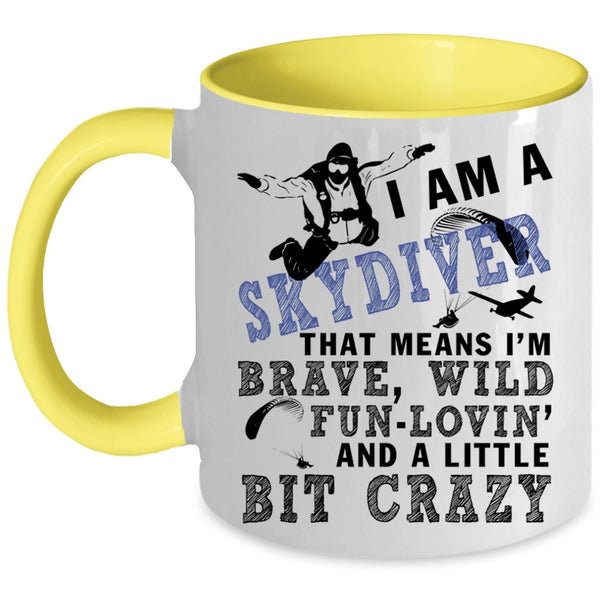 Outdoor Coffee Mug, I Am A Skydiver Accent Mug
