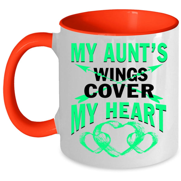 Cute Aunt Coffee Mug, My Aunt's Wings Cover My Heart Accent Mug