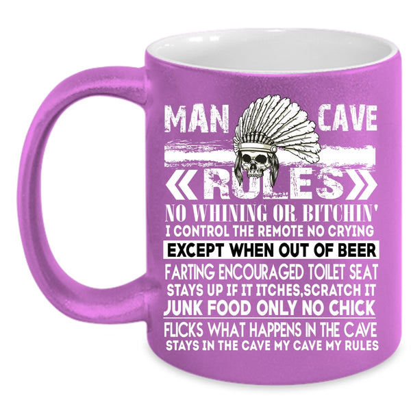 Man Cave Rules Coffee Mug, My Funny Husband Coffee Cup
