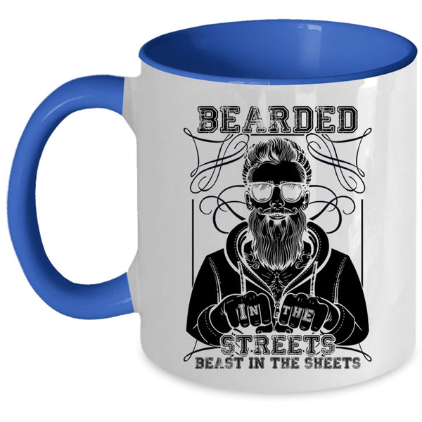 Cool Gift For Bearded Men Coffee Mug, Bearded In The Streets Accent Mug