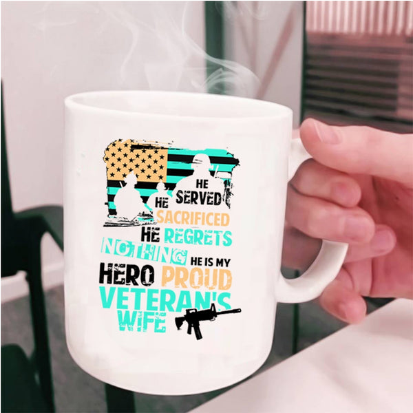 Beautiful Wife Coffee Mug, Proud Veteran's Wife Cup