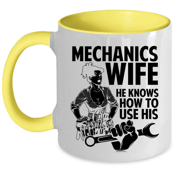 Pretty Mechanic's Wife Coffee Mug, Mechanics Wife Accent Mug