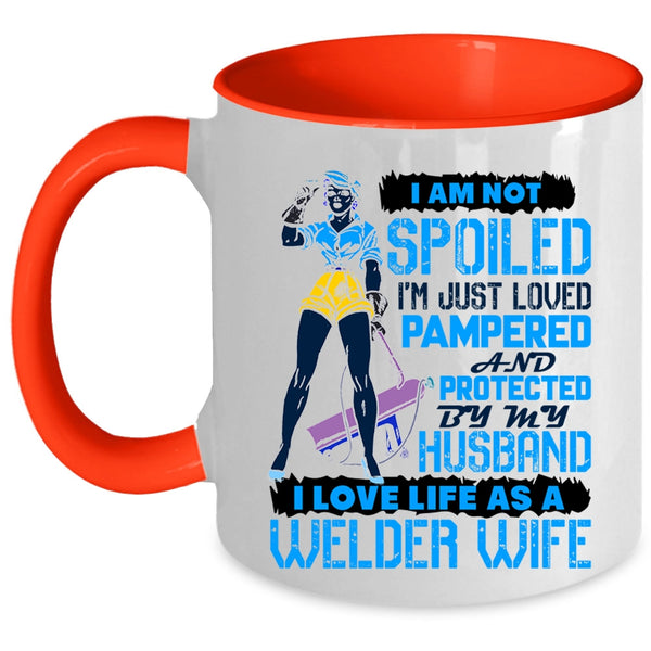 Cool Welder Wife Coffee Mug, I Love Life As A Welder Wife Accent Mug