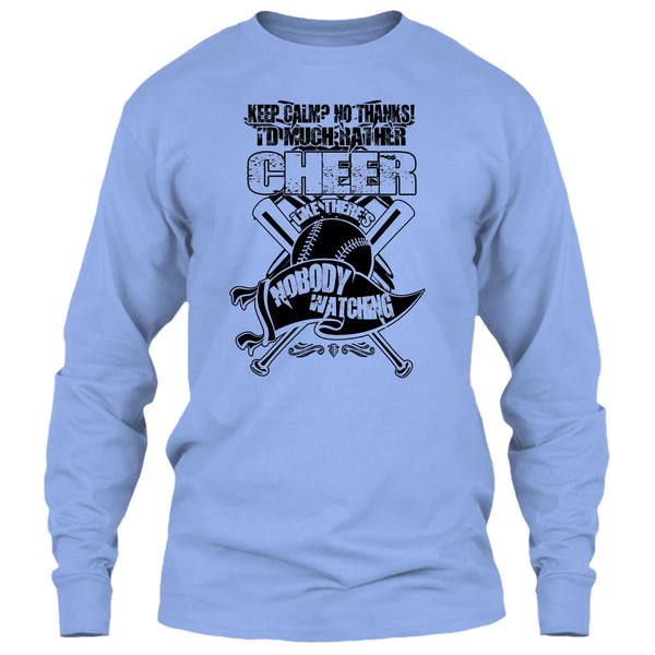 I'd Much Rather Cheer T Shirt, Awesome Baseball Player T Shirt