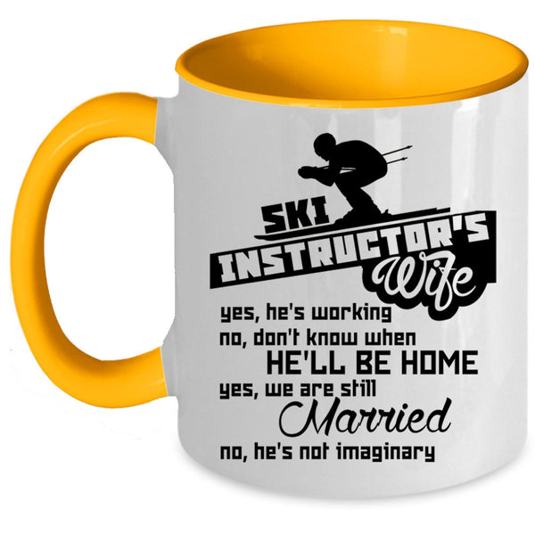 Cute Instructor's Wife Coffee Mug, Ski Instructor's Wife Accent Mug