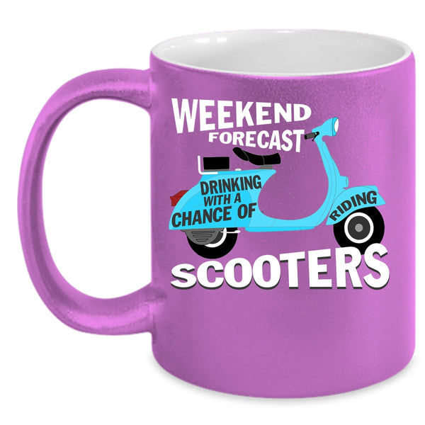 Weekend Drinking Coffee Mug, Chance Of Riding Scooters Coffee Cup