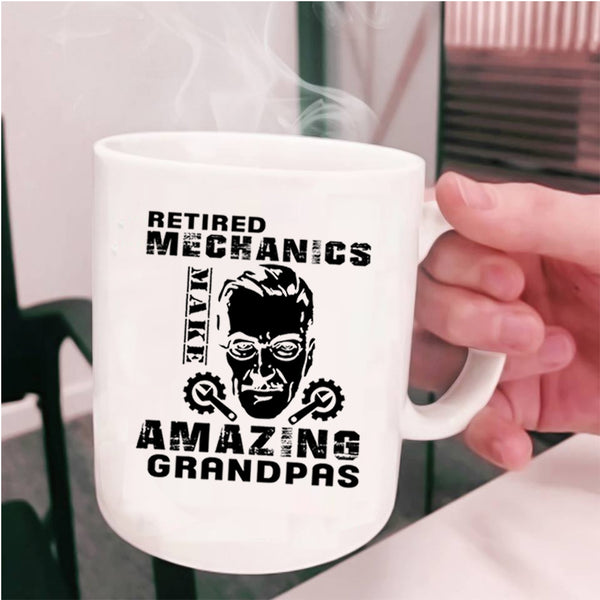 Cool Dad Coffee Mug, Retired Mechanics Make Amazing Grandpas Cup
