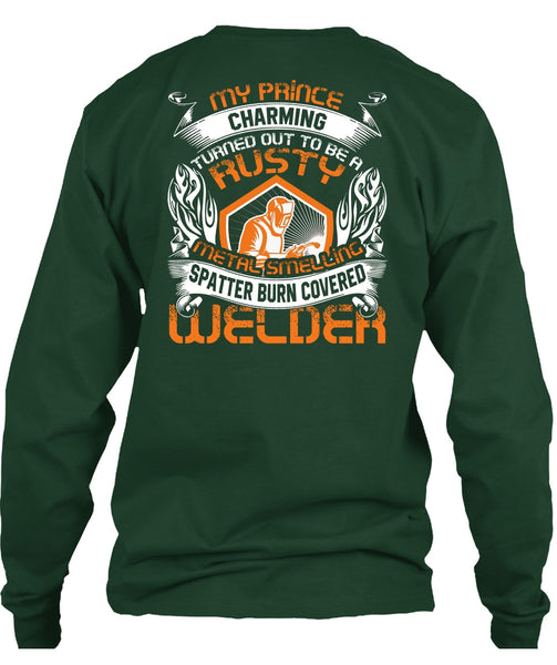 Spatter Burn Covered Welder T Shirt, I Love Welding T Shirt