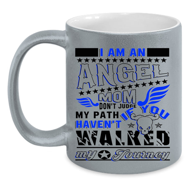 Cool Gift For My Mom Coffee Mug, I Am An Angel Mom Accent Mug