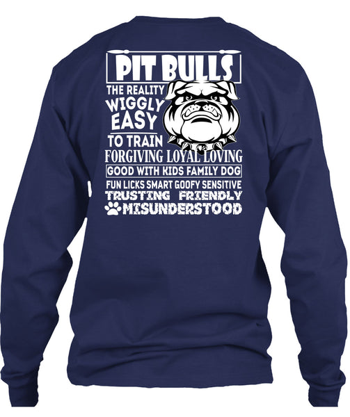 Pit Bulls The Reality Wiggly Easy T Shirt, Good With Kids Family Dog T Shirt