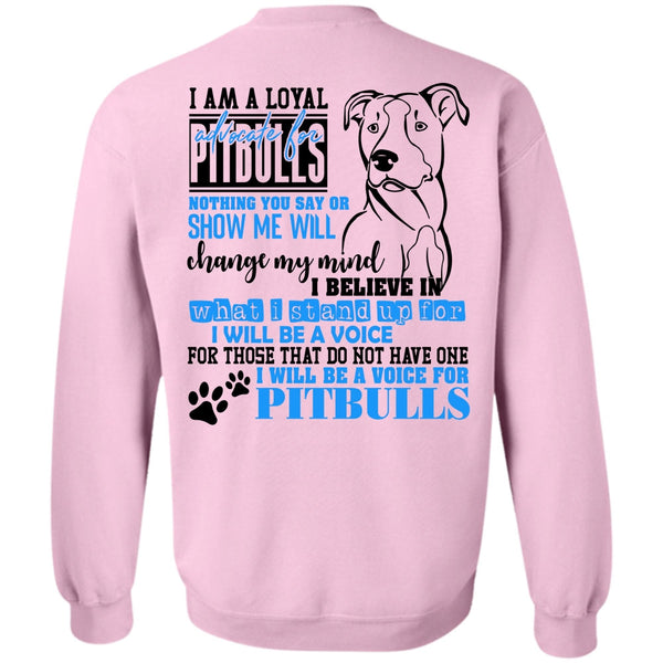 I Love Dog T Shirt, I Will Be A Voice For Pit Bulls Sweatshirt