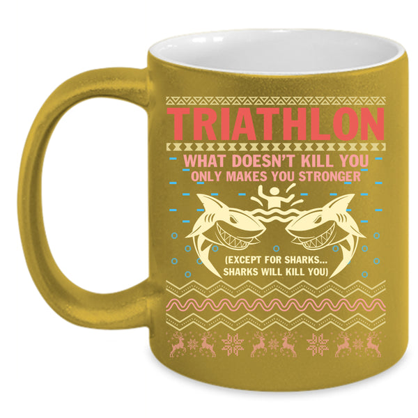 Triathlon Coffee Mug, Christmas Gift For Triathlon Coffee Cup