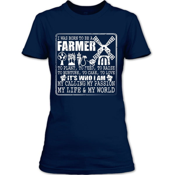 Born To Be A Farmer T Shirt, My Life And My World T Shirt
