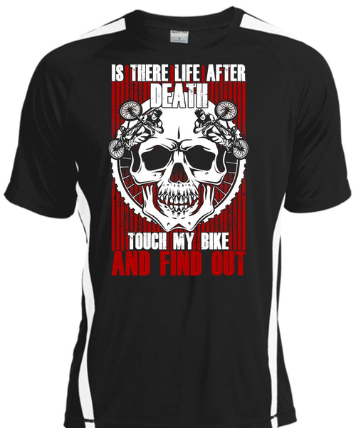 A black t-shirt with the shopify logo