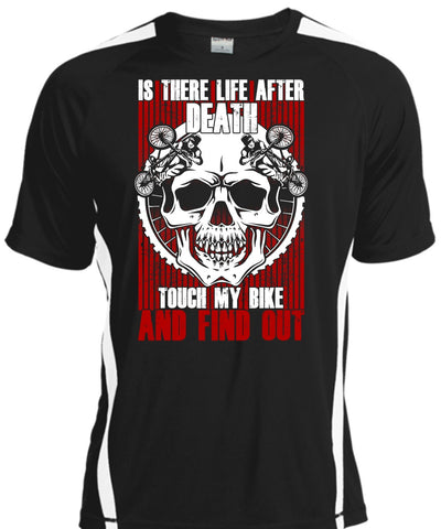 A black t-shirt with the shopify logo