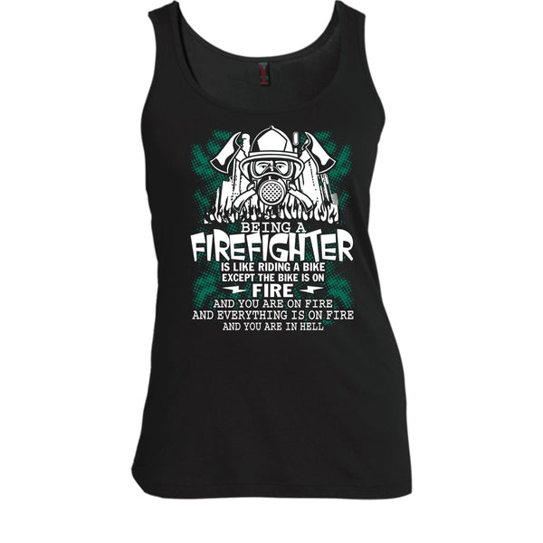 Being A Firefighter Is Like Riding A Bike T Shirt, Coolest Firerfighter T Shirt, Cool T Shirt