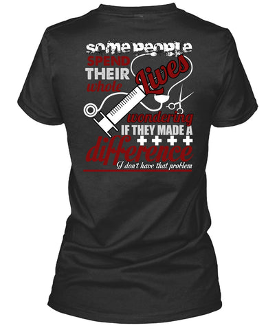 A black t-shirt with the shopify logo