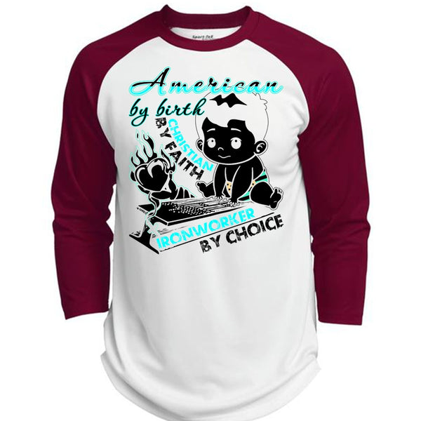 American By Birth T Shirt, I Love Ironworker T Shirt, Awesome T-Shirts  (Polyester Game Baseball Jersey)