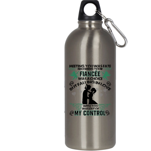 Meeting You was Fate Becoming Your Fiancee 20 oz Stainless Steel Bottle,Funny Outdoor Sports Water Bottle