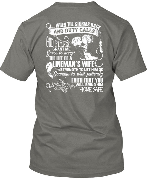 The Life Of A Lineman's Wife T Shirt, Being A Lineman T Shirt