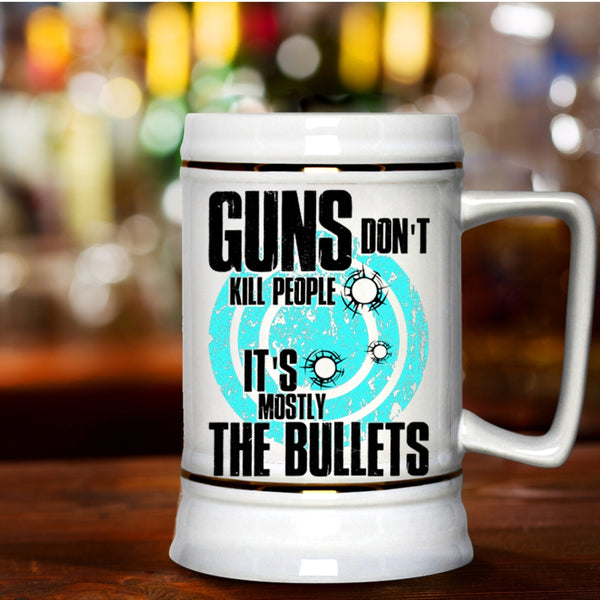 Funny Gift For Gun Owner Beer Stein 22oz, Cool Gunaholic Beer Mug