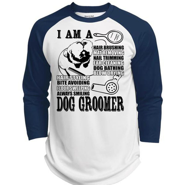 I Am A Hair Brushing T Shirt, I Love Groomer T Shirt, Awesome T-Shirts  (Polyester Game Baseball Jersey)