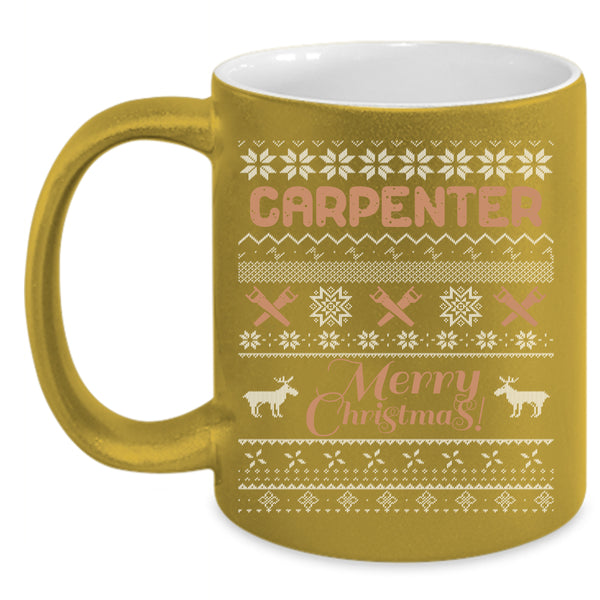 Carpenter Coffee Mug, Merry Christmas Coffee Cup