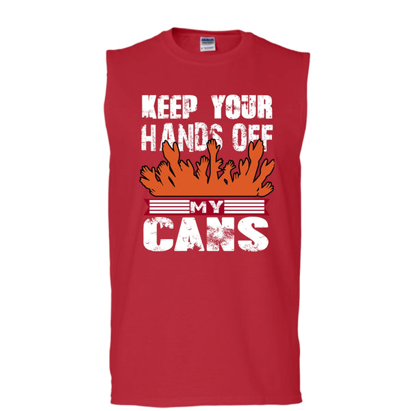 Keep Your Hands Off T Shirt, My Cans Tank Top (Men's Cotton Sleeveless)