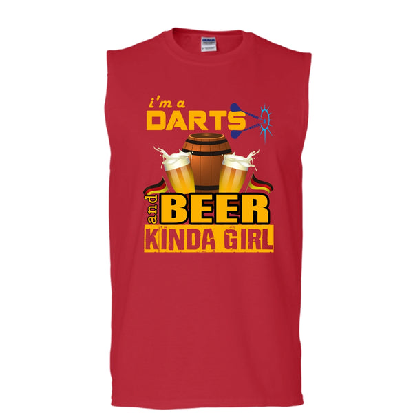 I'm A Darts T Shirt, Beer Kinda Girl Tank Top (Men's Cotton Sleeveless)