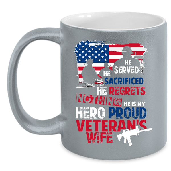 Proud Veteran's Wife Coffee Mug, Beautiful Wife Coffee Cup