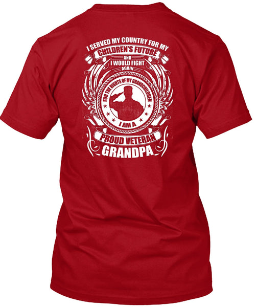 I Am A Proud Veteran Grandpa T Shirt, Children's Future T Shirt