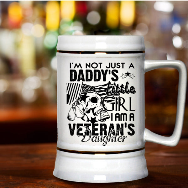 Father And Daughter Beer Stein 22oz, I Am A Veteran's Daughter Beer Mug