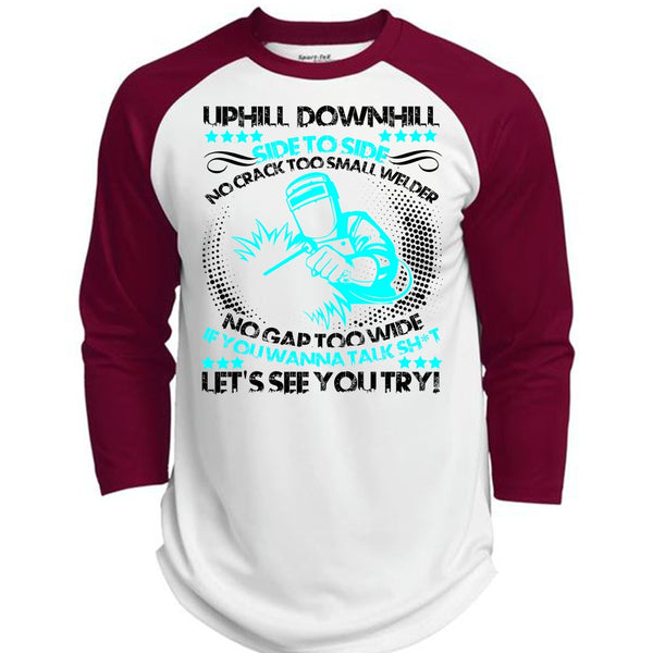 No Crack Too Small Welder T Shirt, I Love Welding T Shirt, Awesome T-Shirts  (Polyester Game Baseball Jersey)