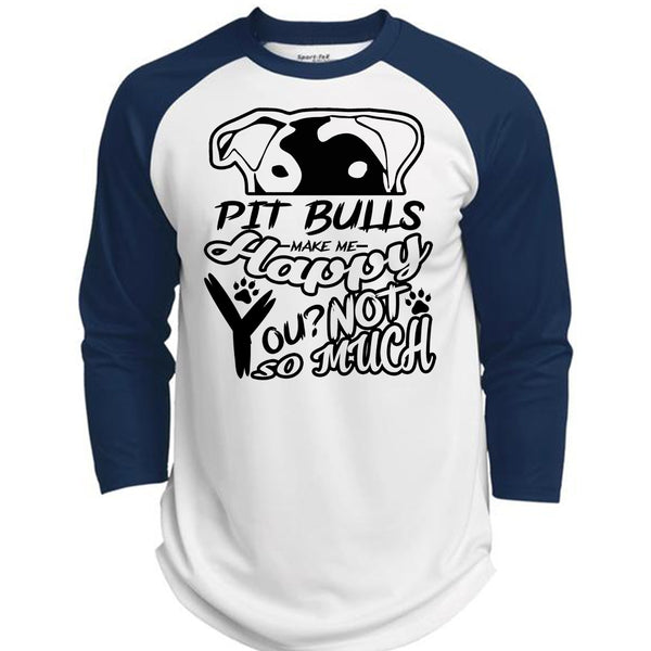 Pit Bulls Make Me Happy You T Shirt, I Love Dog T Shirt, My Favorite T Shirt  (Polyester Game Baseball Jersey)
