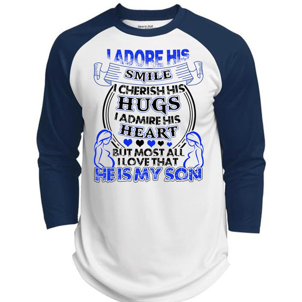 He Is My Son T Shirt, I Love Son T Shirt, Awesome T-Shirts  (Polyester Game Baseball Jersey)