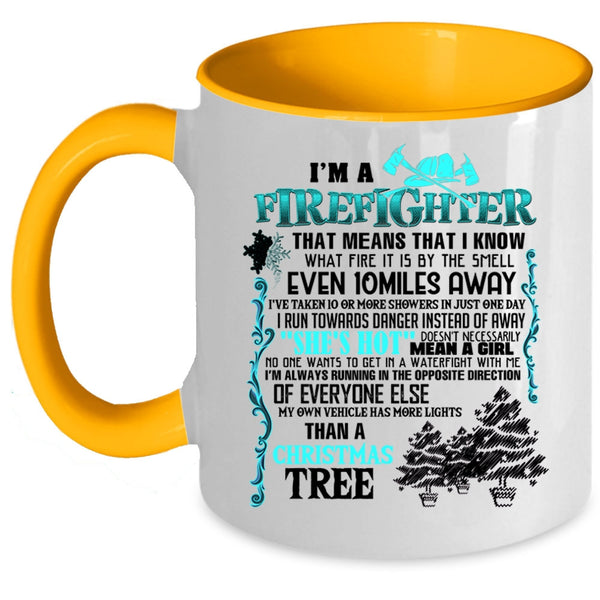 Christmas Tree Coffee Mug, I'm A Firefighter Accent Mug