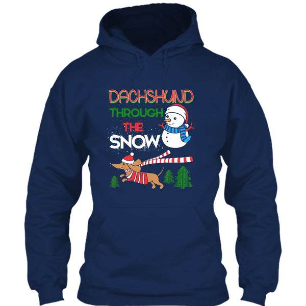 Dachshund Through The Snow T Shirt, Coolest Merry Christmas T Shirt
