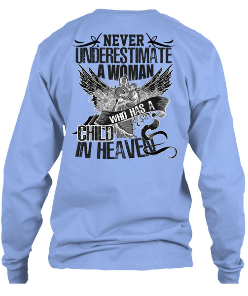 Woman Who Has A Child In Heaven T Shirt, I Love Mom T Shirt