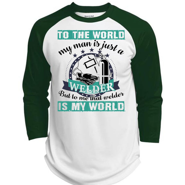My Man Is Just A Welder T Shirt, I Love Welding T Shirt, Awesome T-Shirts  (Polyester Game Baseball Jersey)