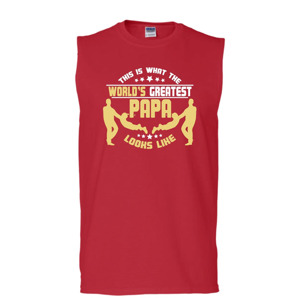 This Is What The World's Greatest Papa T Shirt, Greatest Papa T Shirt, Cool T Shirt (Men's Cotton Sleeveless)
